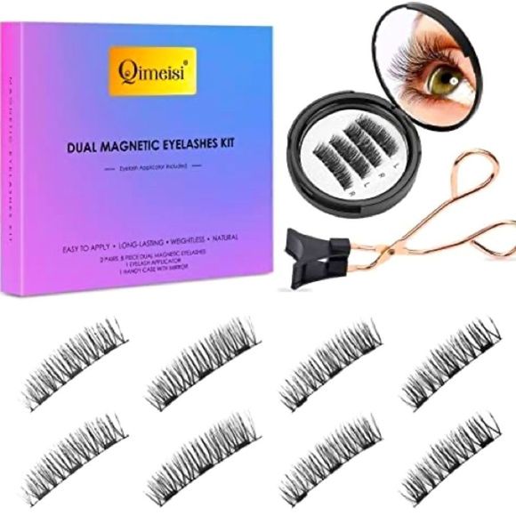 Magnetic Eyelashes,Dual Magnetic Eyelashes without Eyeliner or Glue - Picture 1 of 10